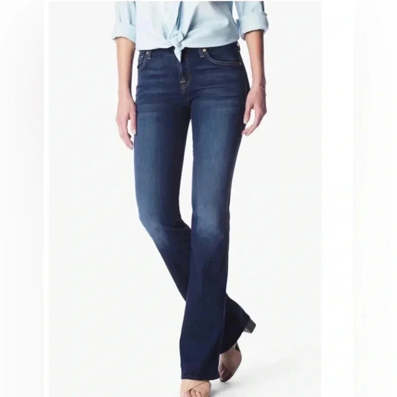 Seven 7 Women’s Premium Stretch Low-Rise Boot Cut M-Wash‎ Jean Sz 24 Reg Fit GUC - Picture 1 of 14